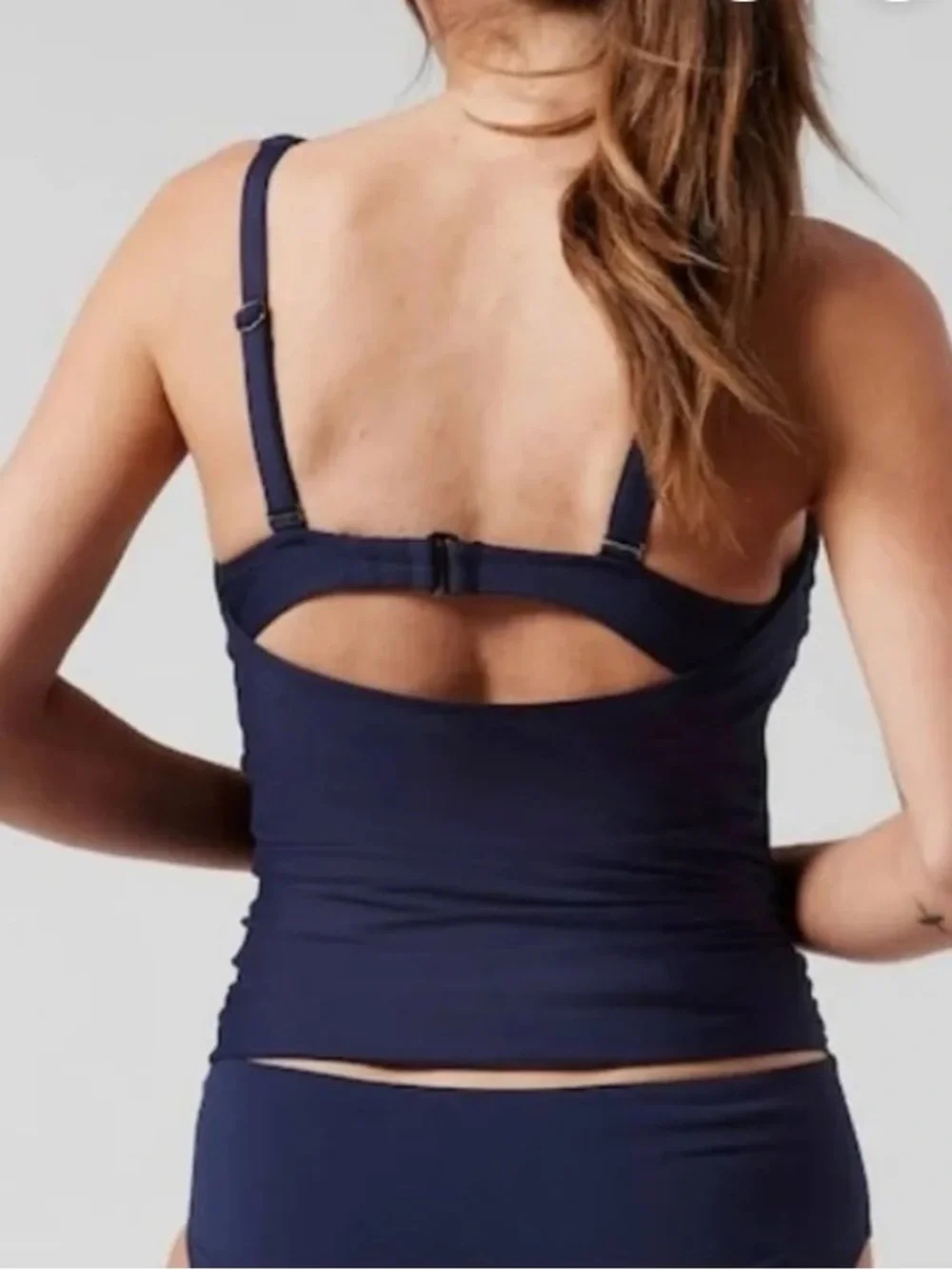 Athleta Square Neck Bra Cup Tankini Swim Top